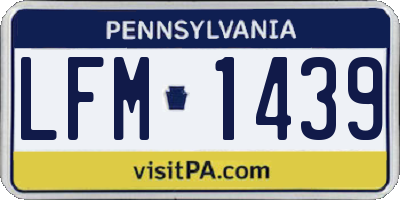 PA license plate LFM1439