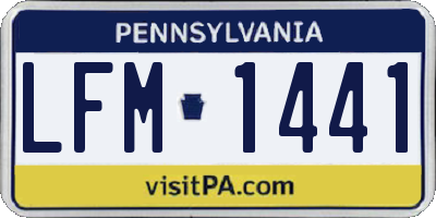 PA license plate LFM1441