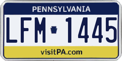 PA license plate LFM1445