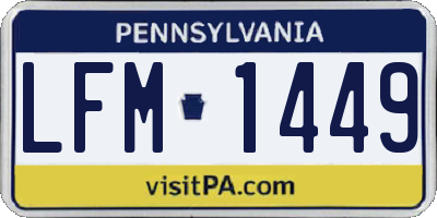 PA license plate LFM1449