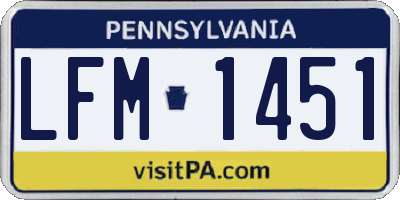 PA license plate LFM1451