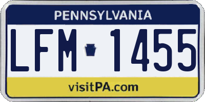 PA license plate LFM1455