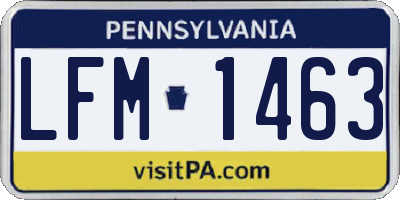 PA license plate LFM1463