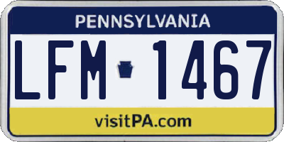 PA license plate LFM1467