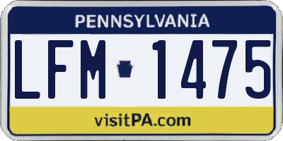 PA license plate LFM1475