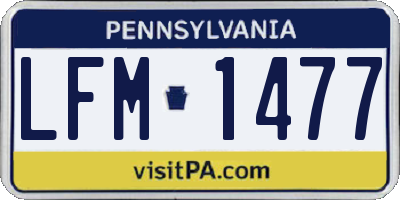 PA license plate LFM1477