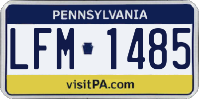PA license plate LFM1485