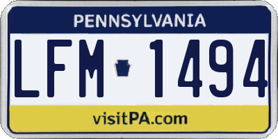 PA license plate LFM1494
