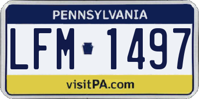 PA license plate LFM1497