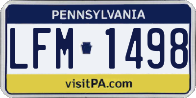 PA license plate LFM1498