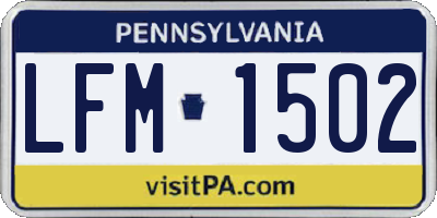 PA license plate LFM1502