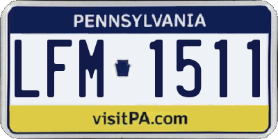 PA license plate LFM1511