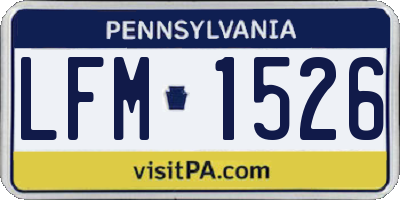PA license plate LFM1526