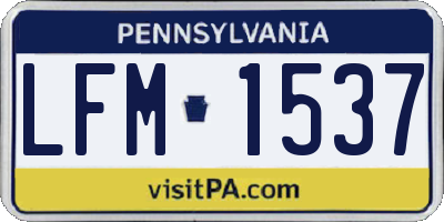 PA license plate LFM1537