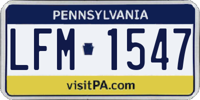 PA license plate LFM1547