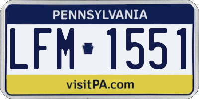 PA license plate LFM1551