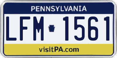 PA license plate LFM1561