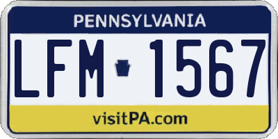 PA license plate LFM1567
