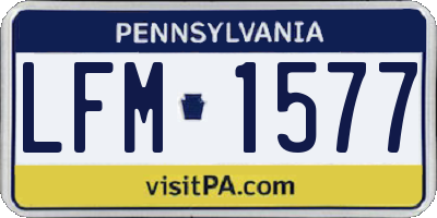 PA license plate LFM1577