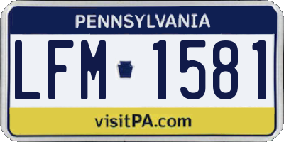PA license plate LFM1581