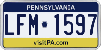 PA license plate LFM1597