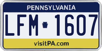 PA license plate LFM1607