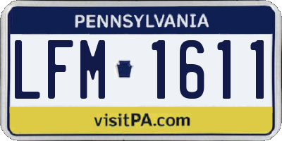PA license plate LFM1611