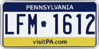 PA license plate LFM1612