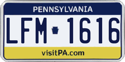 PA license plate LFM1616