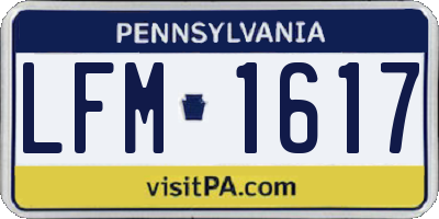 PA license plate LFM1617