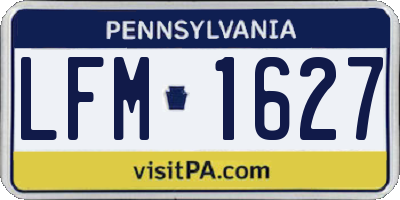 PA license plate LFM1627