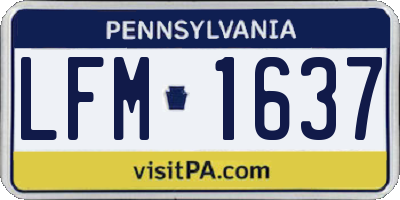 PA license plate LFM1637