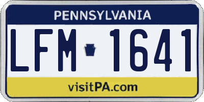 PA license plate LFM1641