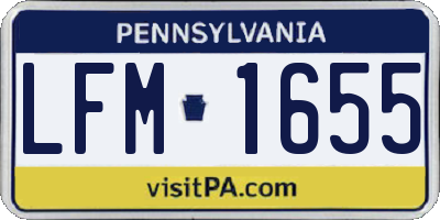 PA license plate LFM1655