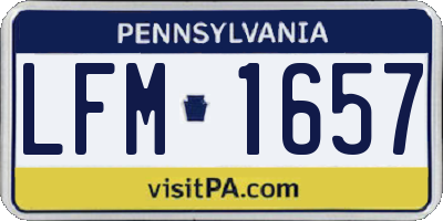 PA license plate LFM1657