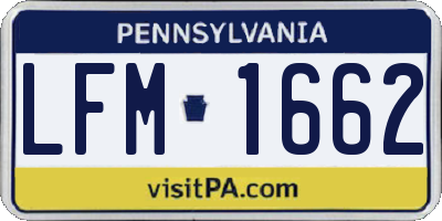 PA license plate LFM1662
