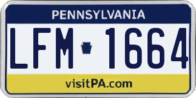PA license plate LFM1664