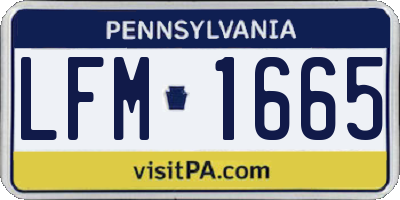 PA license plate LFM1665