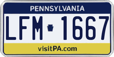 PA license plate LFM1667