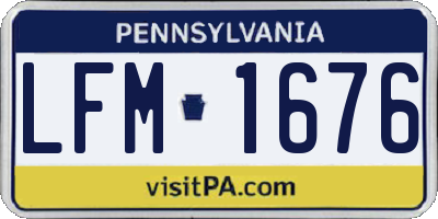 PA license plate LFM1676