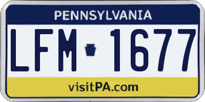 PA license plate LFM1677