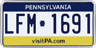 PA license plate LFM1691