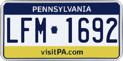 PA license plate LFM1692