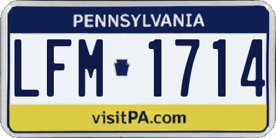 PA license plate LFM1714