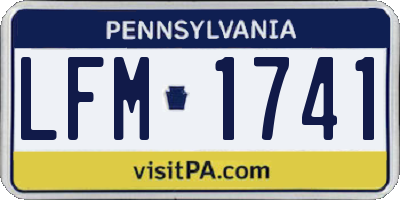 PA license plate LFM1741