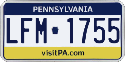 PA license plate LFM1755