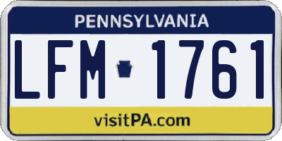 PA license plate LFM1761