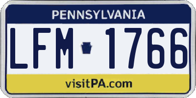 PA license plate LFM1766