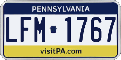 PA license plate LFM1767