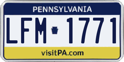 PA license plate LFM1771